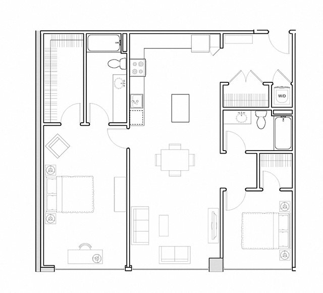 2 bedroom floor plan l 3rd Street Flats in Reno NV